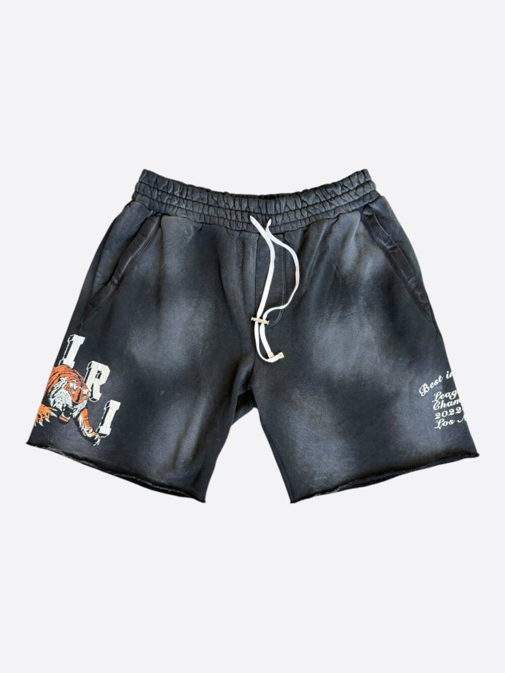 Amiri Black & White Tiger Logo Shorts